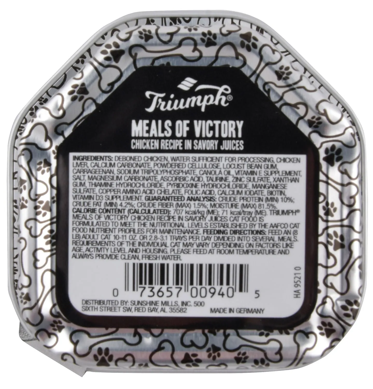 Triumph Meals of Victory, Chicken Recipe in Savory Juices Dog Food