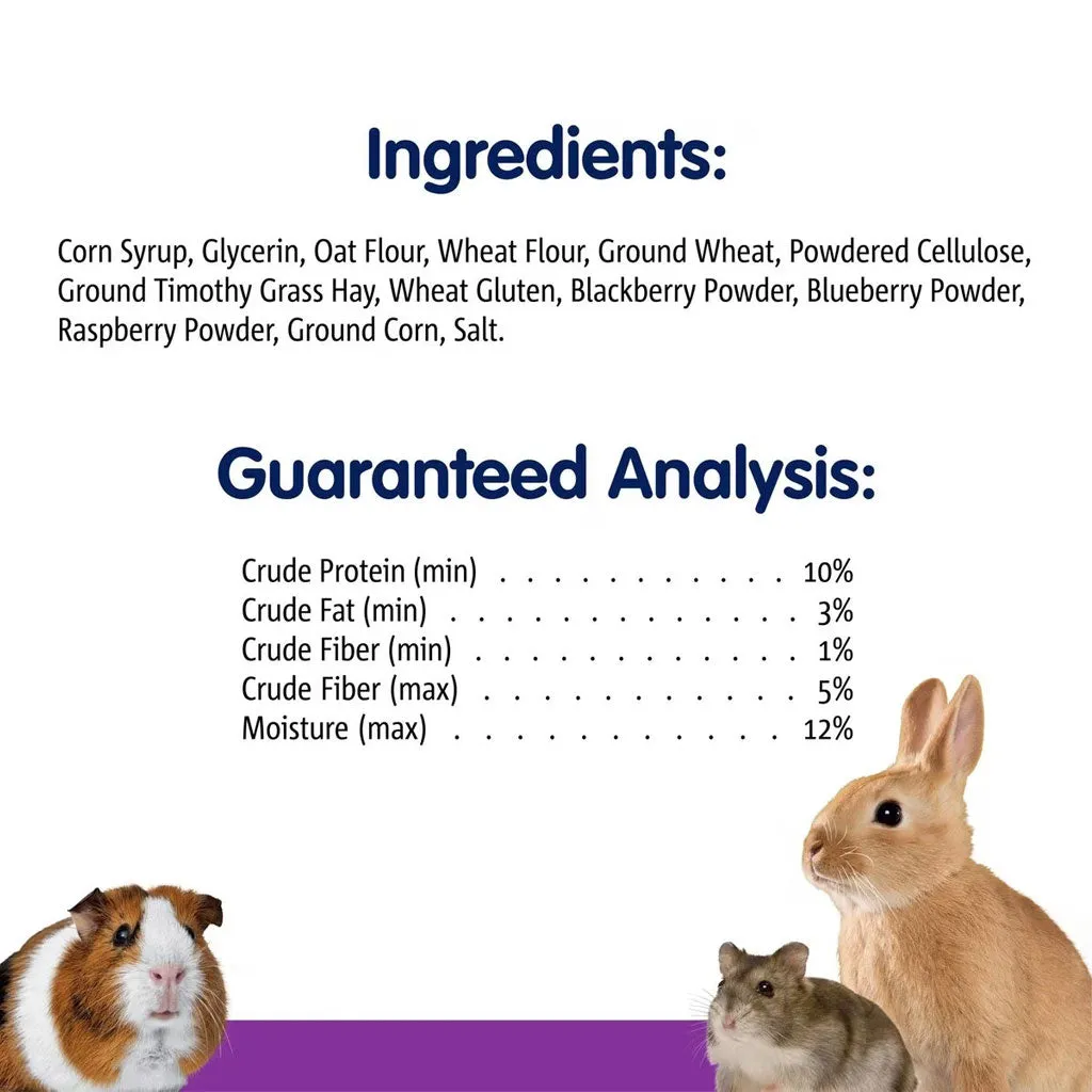 Vitakraft Bursts Wild Berry Flavor Nibble Treat for Rabbits, Guinea Pigs & Hamsters, 1.76-oz